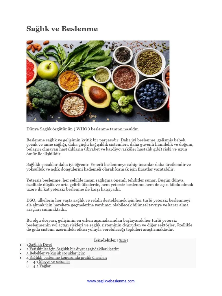 Saglik Ve Beslenme Dengesi: Pratik, Bilgilendirici Rehber
